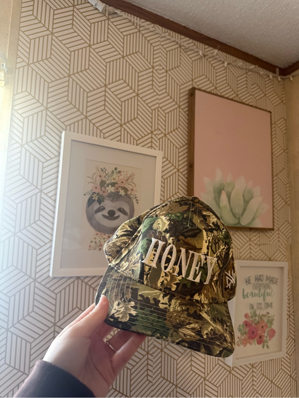 Honey Camouflage Baseball Cap - Green Camo
